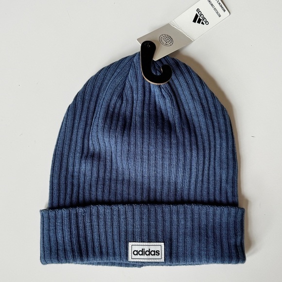 Adidas Women’s 4 Inch Cuff Fold Beanie in Blue - Picture 1 of 3